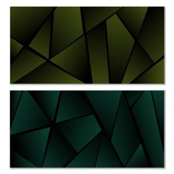 Abstract polygonal pattern. Set of two dark gradient polygonal backgrounds... Stock Illustration