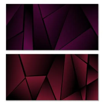 Abstract polygonal pattern. Set of two dark gradient polygonal backgrounds... 스톡 일러스트