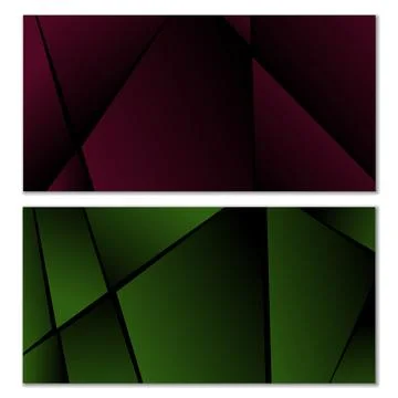 Abstract polygonal pattern. Set of two dark gradient polygonal backgrounds... イラスト素材
