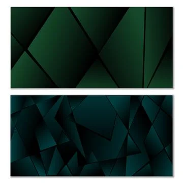 Abstract polygonal pattern. Set of two dark gradient polygonal backgrounds... Stock Illustration