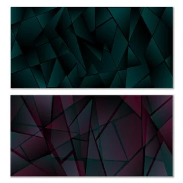 Abstract polygonal pattern. Set of two dark gradient polygonal backgrounds... 스톡 일러스트