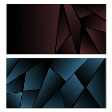 Abstract polygonal pattern. Set of two dark gradient polygonal backgrounds... 스톡 일러스트