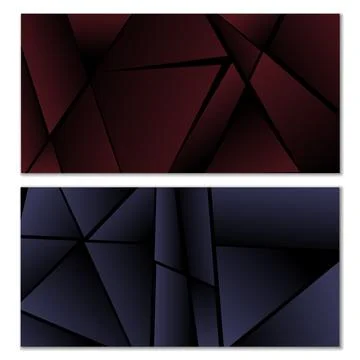 Abstract polygonal pattern. Set of two dark gradient polygonal backgrounds... イラスト素材