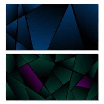 Abstract polygonal pattern. Set of two dark gradient polygonal backgrounds... 스톡 일러스트