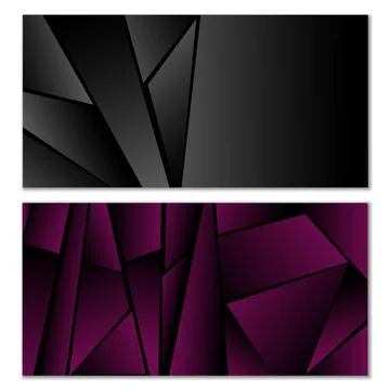 Abstract polygonal pattern. Set of two dark gradient polygonal backgrounds... イラスト素材
