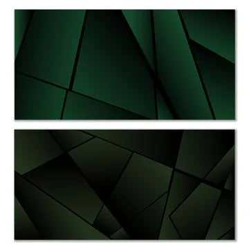 Abstract polygonal pattern. Set of two dark gradient polygonal backgrounds... Illustrazione stock
