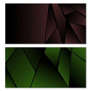 Abstract polygonal pattern. Set of two dark gradient polygonal backgrounds... Stock Illustration