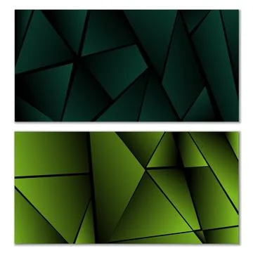 Abstract polygonal pattern. Set of two dark gradient polygonal backgrounds... 스톡 일러스트