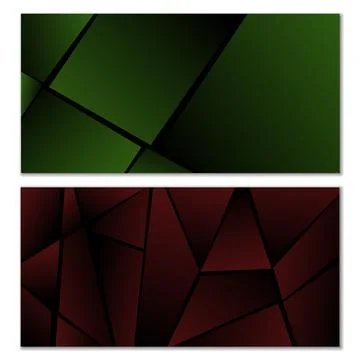 Abstract polygonal pattern. Set of two dark gradient polygonal backgrounds... 스톡 일러스트