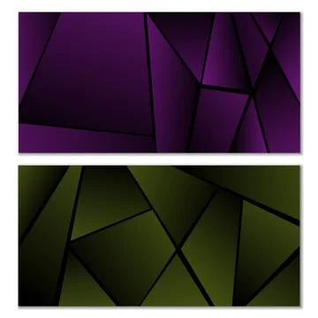 Abstract polygonal pattern. Set of two dark gradient polygonal backgrounds... Stockillustratie