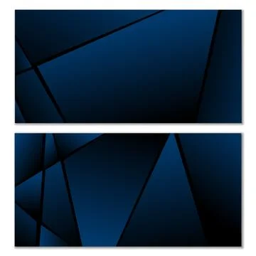 Abstract polygonal pattern. Set of two dark gradient polygonal backgrounds... Illustrazione stock