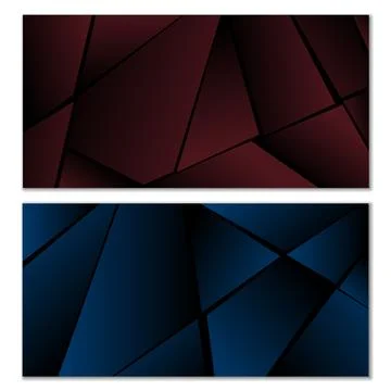 Abstract polygonal pattern. Set of two dark gradient polygonal backgrounds... イラスト素材