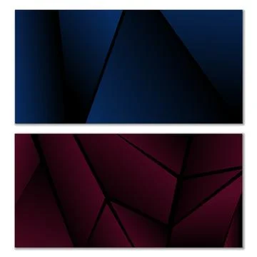 Abstract polygonal pattern. Set of two dark gradient polygonal backgrounds... Stock Illustration