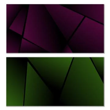 Abstract polygonal pattern. Set of two dark gradient polygonal backgrounds... Stock Illustration