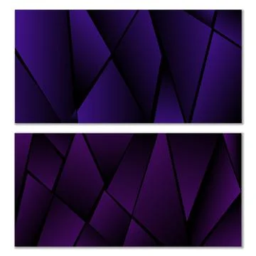 Abstract polygonal pattern. Set of two dark gradient polygonal backgrounds... 스톡 일러스트