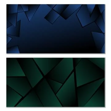 Abstract polygonal pattern. Set of two dark gradient polygonal backgrounds... 스톡 일러스트