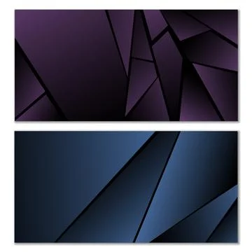 Abstract polygonal pattern. Set of two dark gradient polygonal backgrounds... 스톡 일러스트