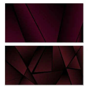 Abstract polygonal pattern. Set of two dark gradient polygonal backgrounds... 스톡 일러스트