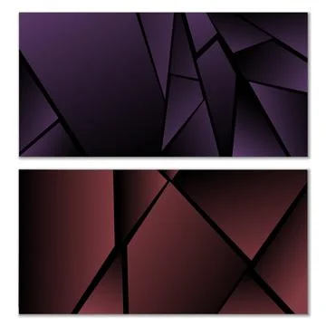 Abstract polygonal pattern. Set of two dark gradient polygonal backgrounds... 스톡 일러스트