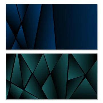 Abstract polygonal pattern. Set of two dark gradient polygonal backgrounds... 스톡 일러스트