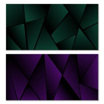 Abstract polygonal pattern. Set of two dark gradient polygonal backgrounds... 스톡 일러스트