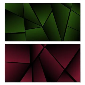 Abstract polygonal pattern. Set of two dark gradient polygonal backgrounds... 스톡 일러스트
