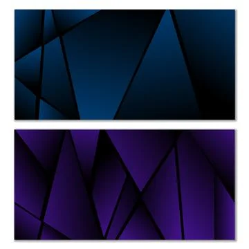 Abstract polygonal pattern. Set of two dark gradient polygonal backgrounds... イラスト素材
