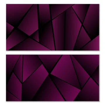 Abstract polygonal pattern. Set of two dark gradient polygonal backgrounds... Stock Illustration