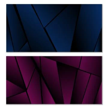 Abstract polygonal pattern. Set of two dark gradient polygonal backgrounds... イラスト素材