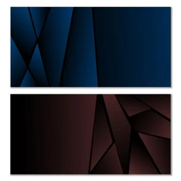 Abstract polygonal pattern. Set of two dark gradient polygonal backgrounds... Stock Illustration