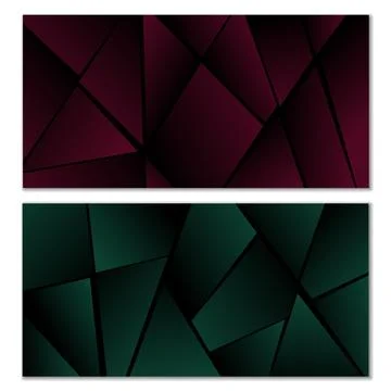 Abstract polygonal pattern. Set of two dark gradient polygonal backgrounds... 스톡 일러스트