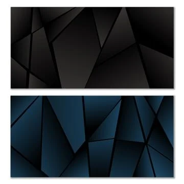 Abstract polygonal pattern. Set of two dark gradient polygonal backgrounds... 스톡 일러스트