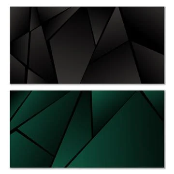 Abstract polygonal pattern. Set of two dark gradient polygonal backgrounds... 库存插图