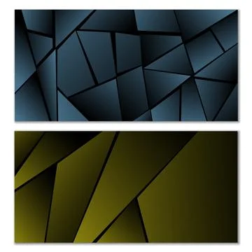 Abstract polygonal pattern. Set of two dark gradient polygonal backgrounds... 스톡 일러스트