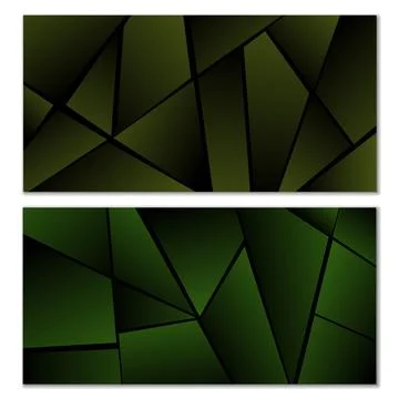 Abstract polygonal pattern. Set of two dark gradient polygonal backgrounds... Stock Illustration