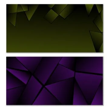 Abstract polygonal pattern. Set of two dark gradient polygonal backgrounds... 스톡 일러스트