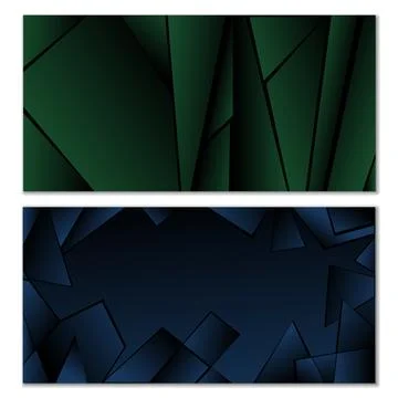 Abstract polygonal pattern. Set of two dark gradient polygonal backgrounds... Stock Illustration