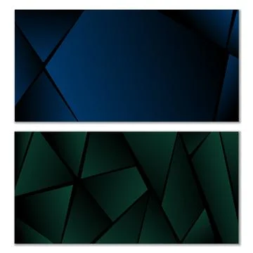 Abstract polygonal pattern. Set of two dark gradient polygonal backgrounds... 库存插图