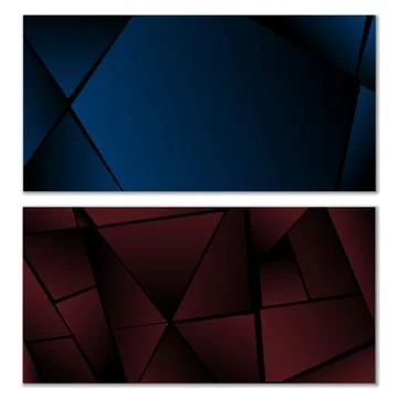 Abstract polygonal pattern. Set of two dark gradient polygonal backgrounds... Stock Illustration
