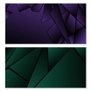 Abstract polygonal pattern. Set of two dark gradient polygonal backgrounds... 스톡 일러스트