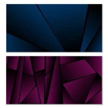 Abstract polygonal pattern. Set of two dark gradient polygonal backgrounds... 스톡 일러스트
