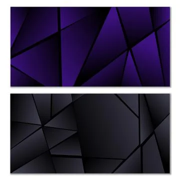Abstract polygonal pattern. Set of two dark gradient polygonal backgrounds... 스톡 일러스트