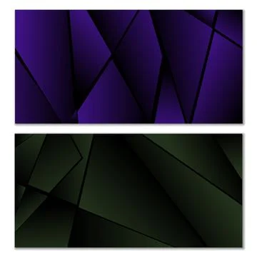 Abstract polygonal pattern. Set of two dark gradient polygonal backgrounds... Stock Illustration