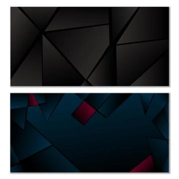 Abstract polygonal pattern. Set of two dark gradient polygonal backgrounds... イラスト素材