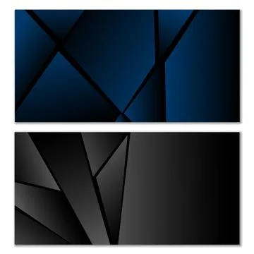 Abstract polygonal pattern. Set of two dark gradient polygonal backgrounds... Stock Illustration