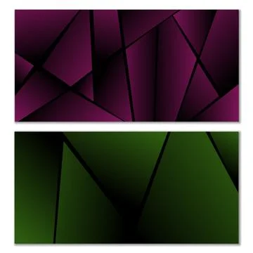 Abstract polygonal pattern. Set of two dark gradient polygonal backgrounds... 스톡 일러스트