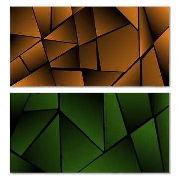 Abstract polygonal pattern. Set of two dark gradient polygonal backgrounds... 스톡 일러스트