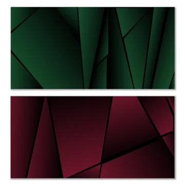 Abstract polygonal pattern. Set of two dark gradient polygonal backgrounds... Stock Illustration