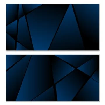 Abstract polygonal pattern. Set of two dark gradient polygonal backgrounds... 스톡 일러스트