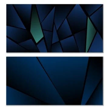 Abstract polygonal pattern. Set of two dark gradient polygonal backgrounds... Stock Illustration